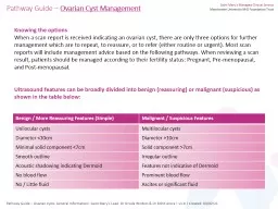 Pathway Guide –  Ovarian Cyst Management