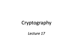 Cryptography Lecture 17 Feistel