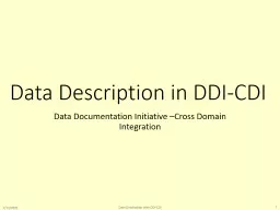 Data Description in DDI-CDI