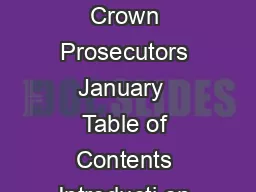 The Code for Crown Prosecutors January  Table of Contents Introducti on 