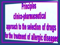 Principles clinico -pharmaceutical
