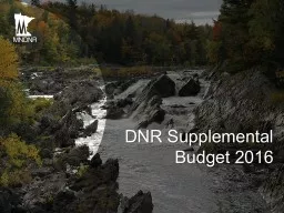 DNR Supplemental Budget 2016