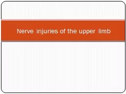 Nerve injuries of the upper limb