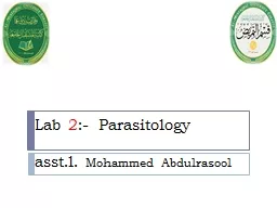 Lab  2 :-   Parasitology