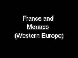 France and Monaco (Western Europe)