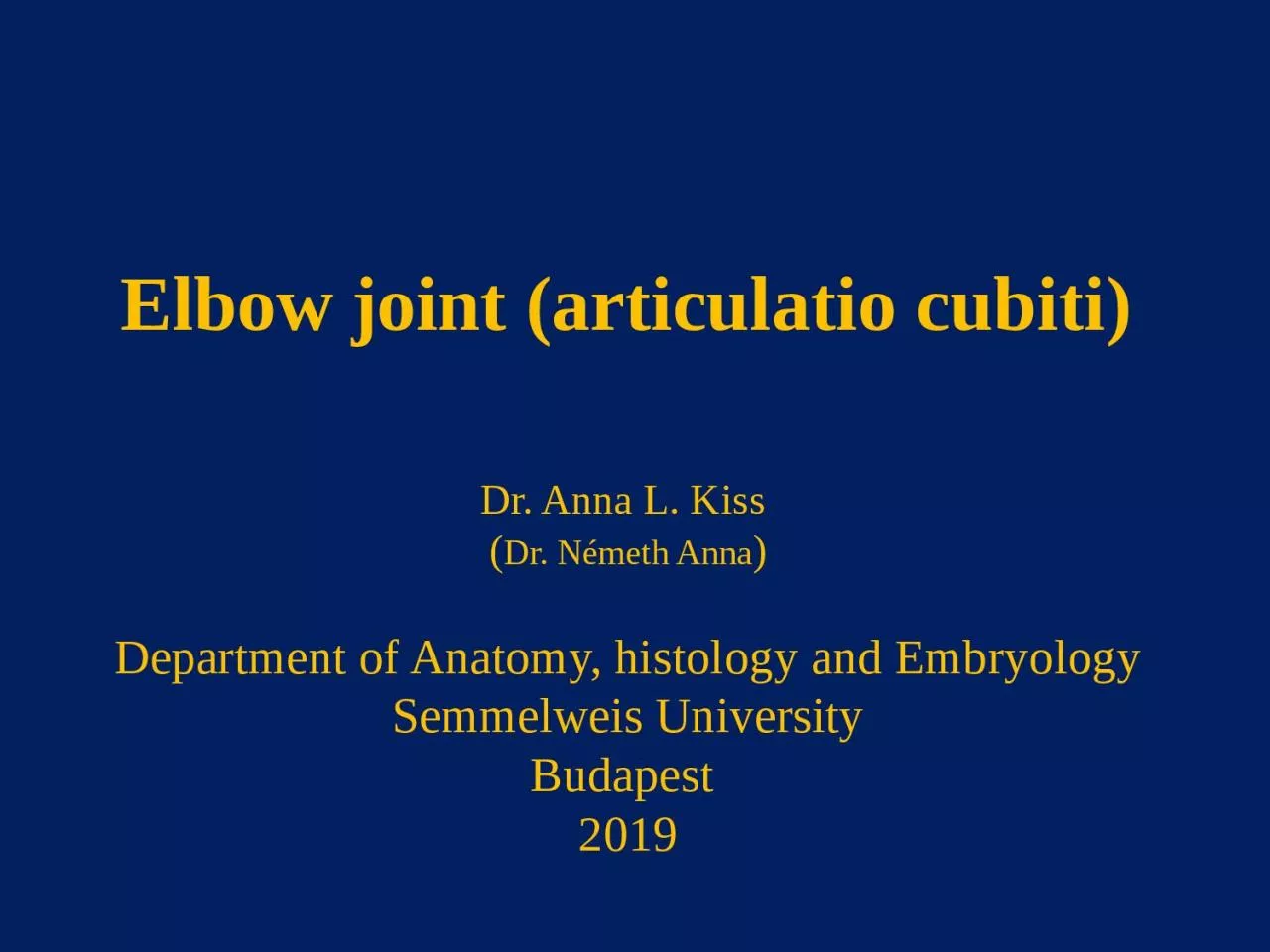 PPT-Elbow joint ( articulatio