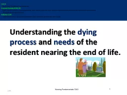 Understanding the  dying process