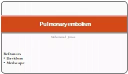 Mohammad  Jomaa Pulmonary embolism