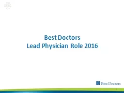 1 Best Doctors Lead Physician Role 2016