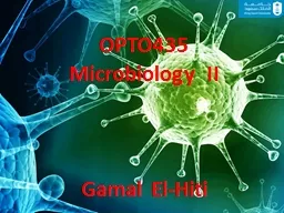 OPTO435 Microbiology II Gamal El-Hiti