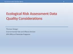 Ecological Risk Assessment Data Quality Considerations