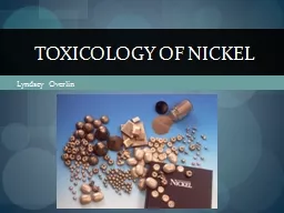 Lyndsey Overlin Toxicology of Nickel