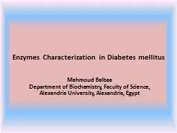 Enzymes Characterization in