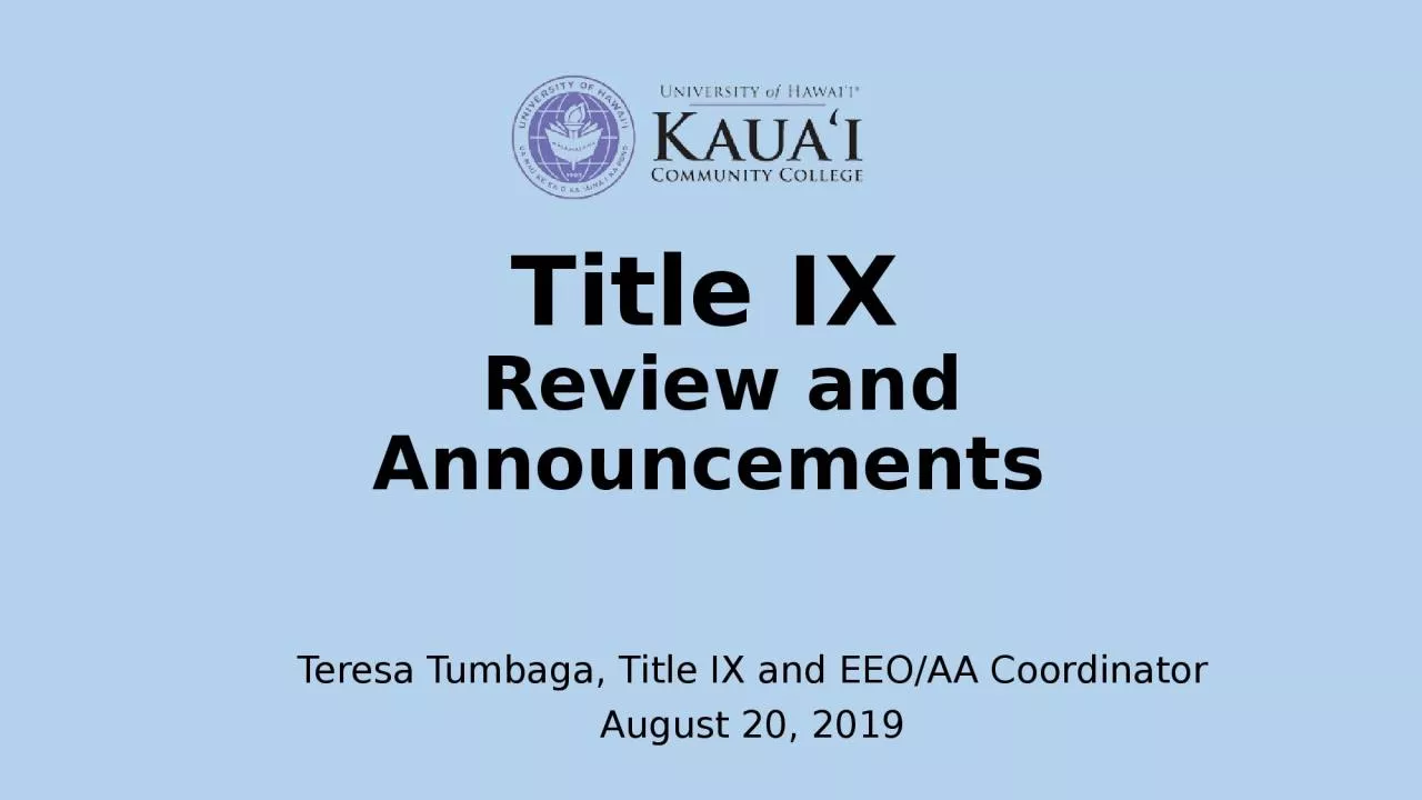 Teresa Tumbaga, Title IX and