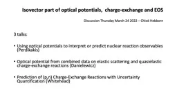 Isovector  part of optical potentials,  charge-exchange and EOS