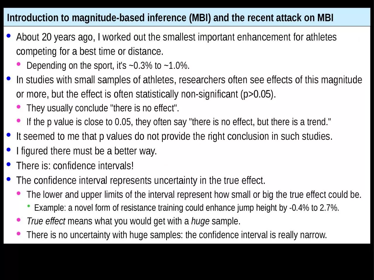 PPT-Introduction to magnitude-based inference