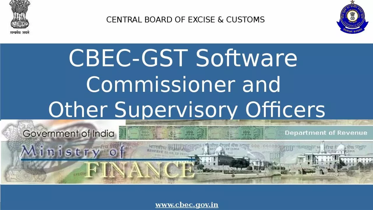 PPT-CBEC-GST Software Commissioner and