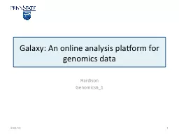 Galaxy: An online analysis platform for