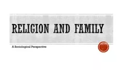 Religion and Family A Sociological Perspective