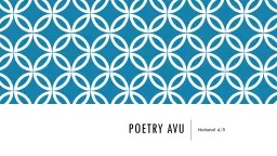 Poetry AVU National 4/5  