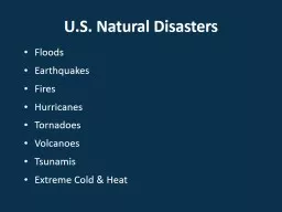 U.S. Natural Disasters Floods