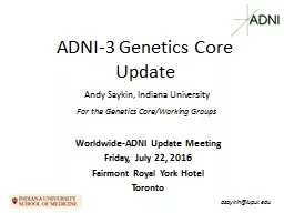 ADNI-3 Genetics Core  Update