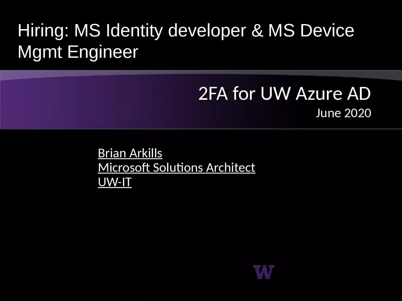 PPT-2FA for UW Azure AD June 2020