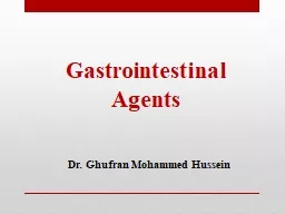 Gastrointestinal Agents Dr.