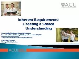 Inherent Requirements: Creating a Shared Understanding