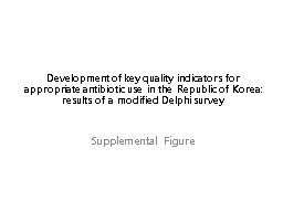 Development of key quality indicators for appropriate antibiotic use in the Republic of