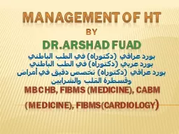 Management of HT BY Dr.Arshad