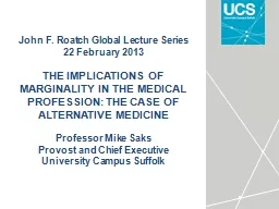 John F.  Roatch  Global Lecture Series