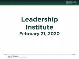 Leadership Institute February 21, 2020