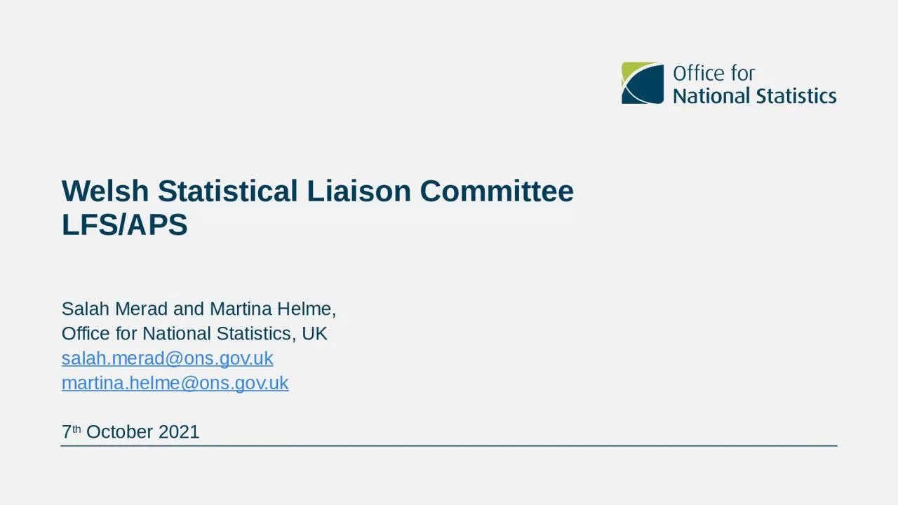 PPT-Welsh Statistical Liaison Committee