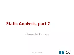 Static  Analysis, part 2