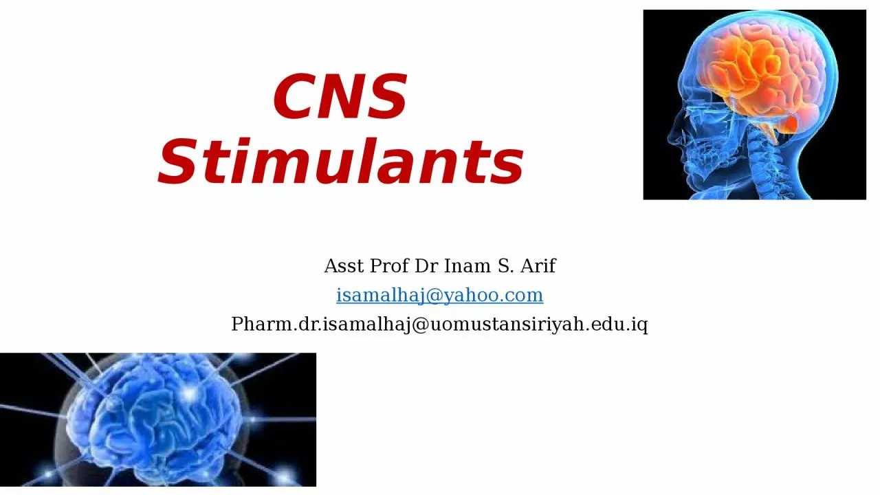 CNS Stimulants Asst  Prof