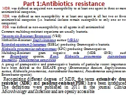 Part 1:Antibiotics  resistance