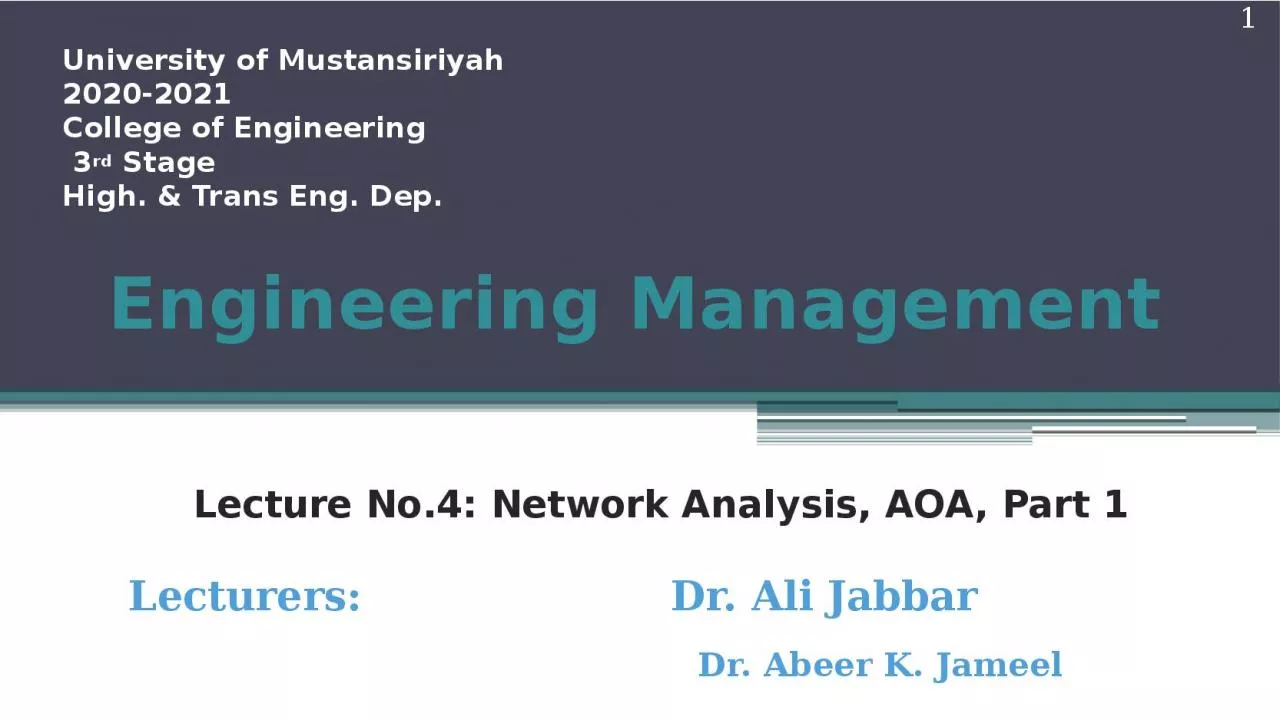 PPT-Engineering Management University of