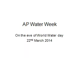 AP Water  Week 20, 21, 22 & 25 of March 2014