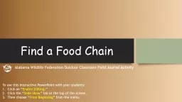 Find a Food Chain Alabama Wildlife Federation Outdoor Classroom Field Journal Activity