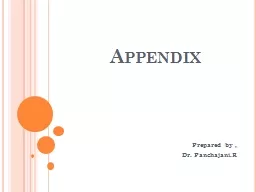 Appendix  Prepared by ,                        Dr.