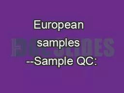 European  samples  --Sample QC: