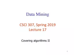 Data Mining CSCI  307, Spring
