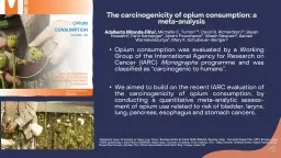 The carcinogenicity of opium consumption: a meta-analysis