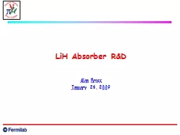 LiH  Absorber R&D Alan Bross