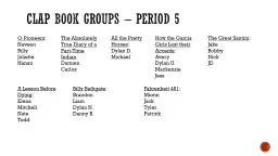 PPT-CLAP BOOK Groups – Period 5