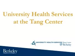 University Health Services at the Tang Center