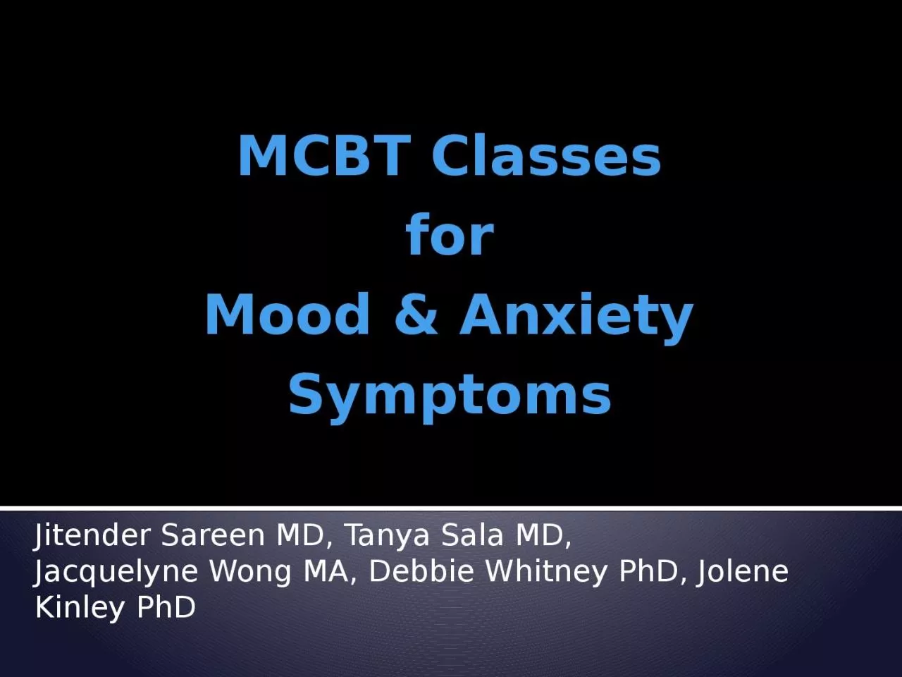 PPT-MCBT Classes for Mood & Anxiety