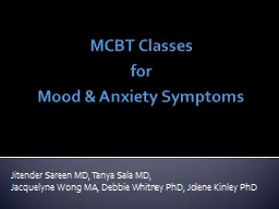 MCBT Classes for Mood & Anxiety