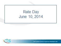 Rate Day June 10, 2014 Consolidated Technology Services